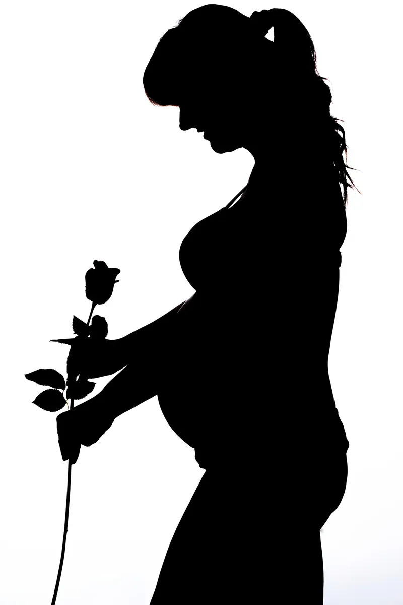 Silhouette di gravidanza su fondo chiaro